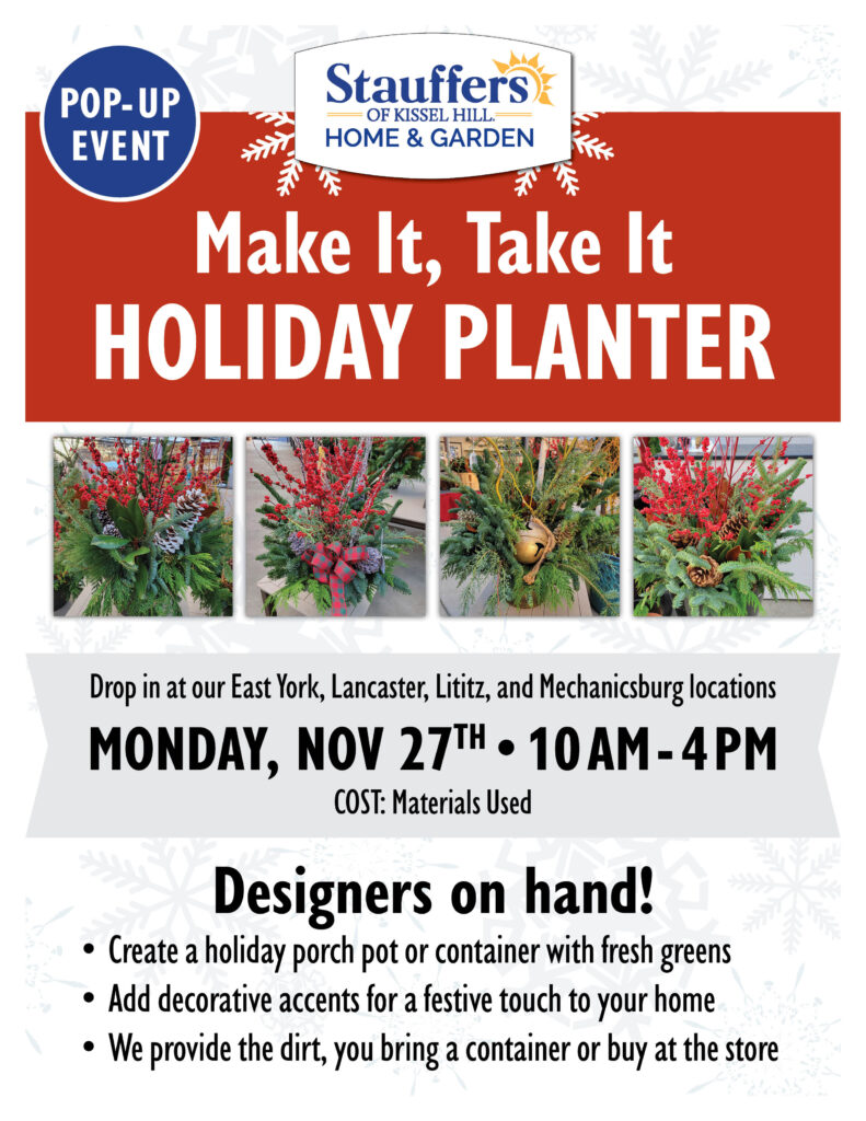 Make It, Take It Holiday Planter Event November 27