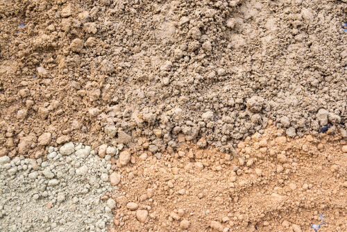 mix of different silty soil