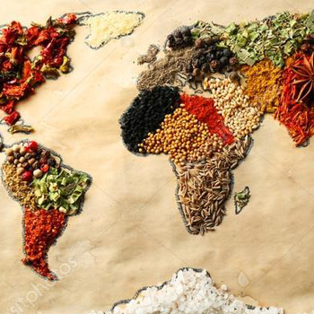spices in map of the world