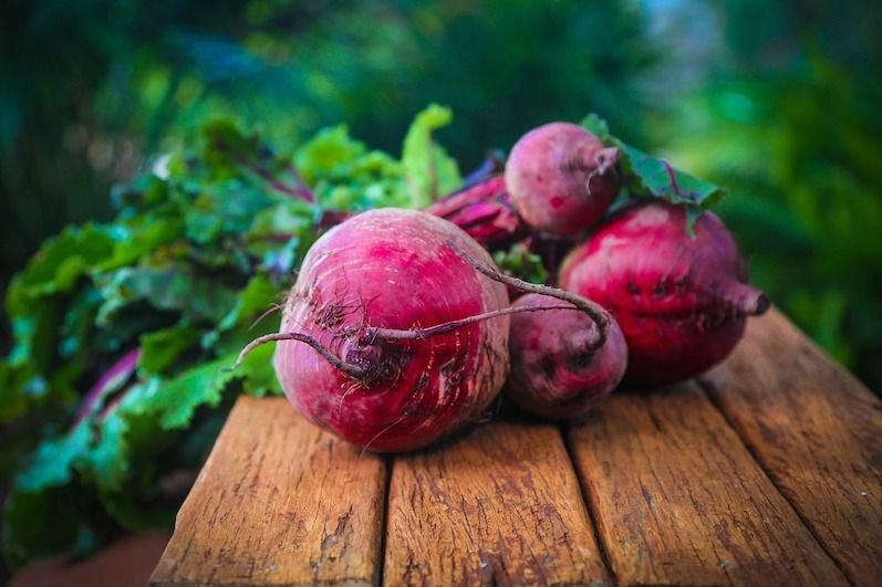recently harvested beets