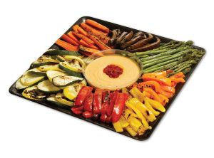 grilled veggie tray with hummus crafted by stauffers fresh foods