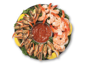 shrimp and crab claw tray prepared by stauffers seafood department