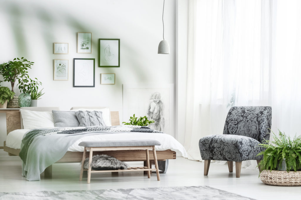 bright master bedroom with lots of sunlight