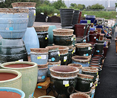 array of colorful pots