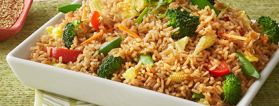 no-cook summer dinner recipe: classic fried rice in a serving dish