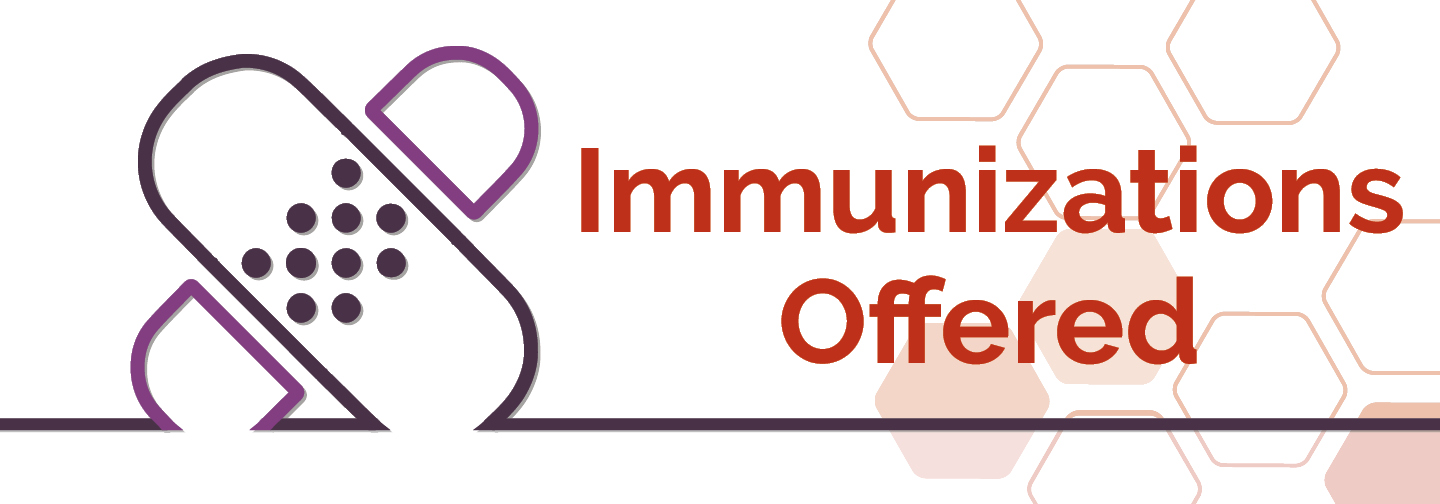 immunizations offered