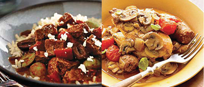 Mediterranean Beef Dish and Chicken Dish