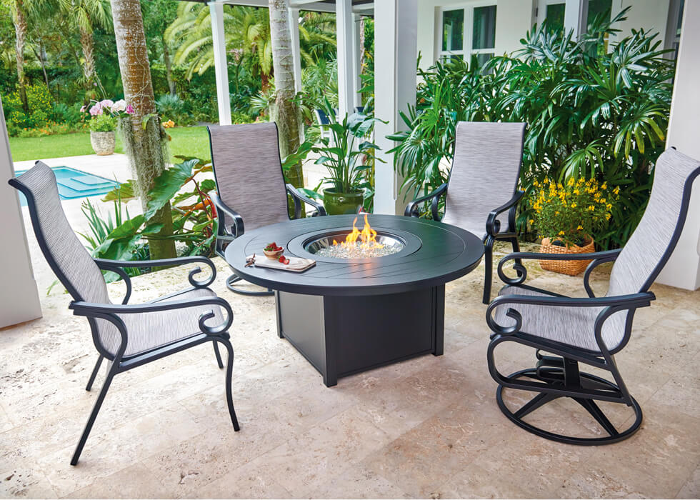 Fire tables can help to maximize space by serving as both a table and a source of heat and light.