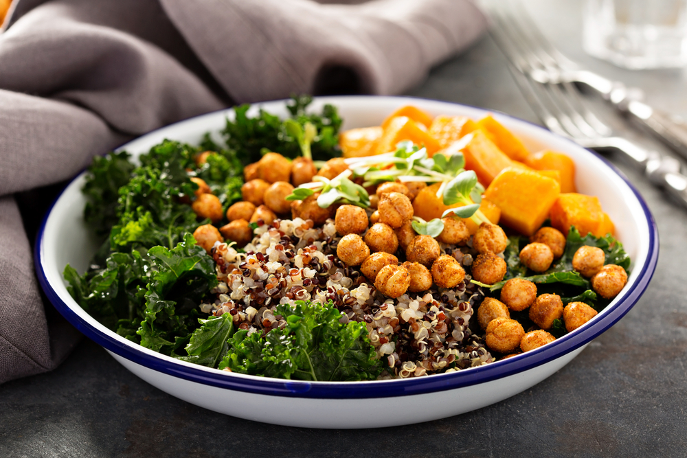 Rice, barley, and quinoa all make great bases for a salad or bowl.
