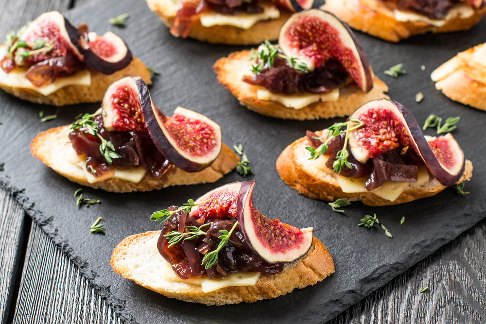 Crostini appetizers with fig make for a great small gathering treat