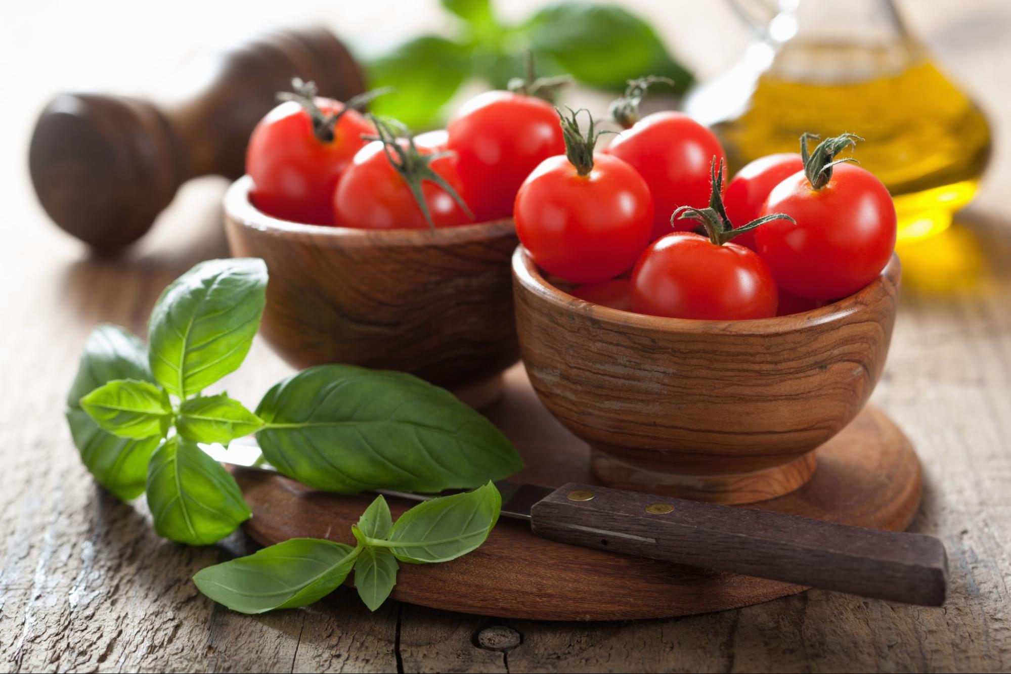 Cherry tomatoes are a tiny and delicious type of tomatoes.