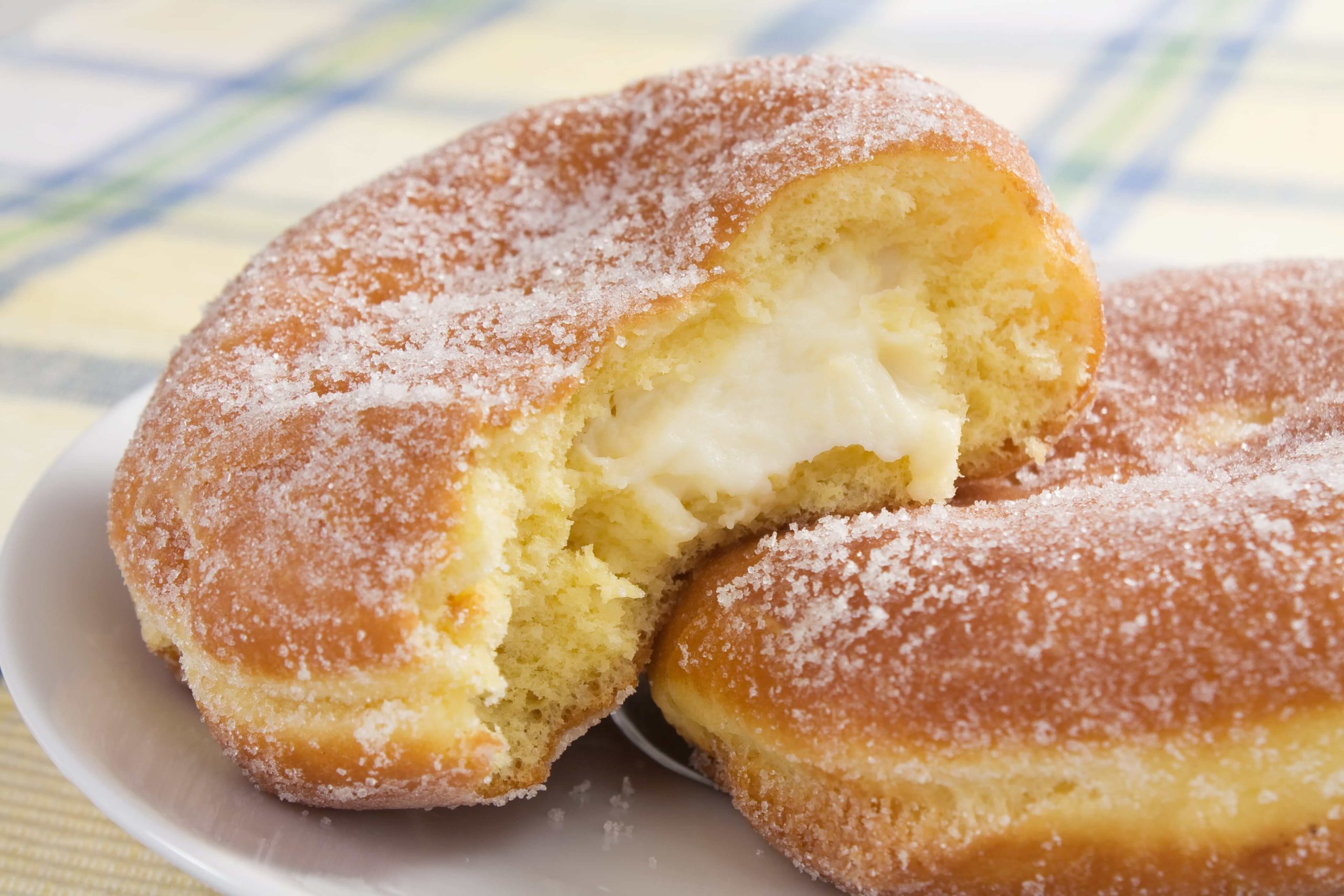 Fasnacht donut with cream inside.