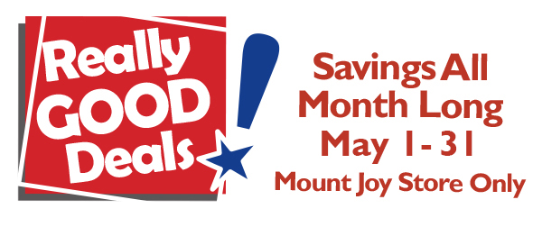 savings all month long may 1-31 mount joy store only