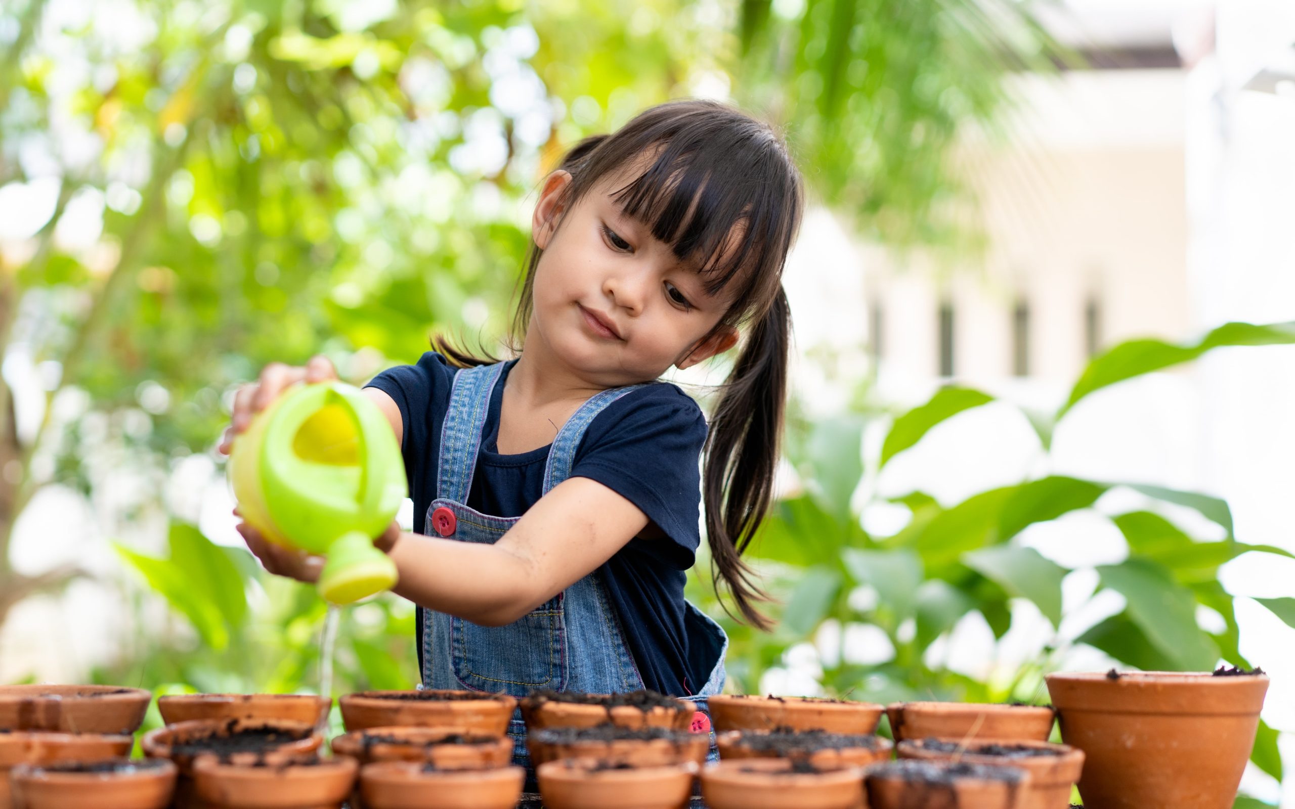 Young girl gardening