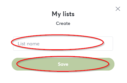 my lists create with list name and save