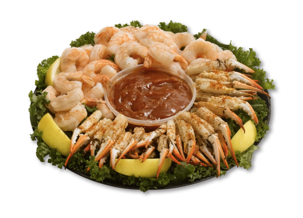 shrimp and crab claw tray