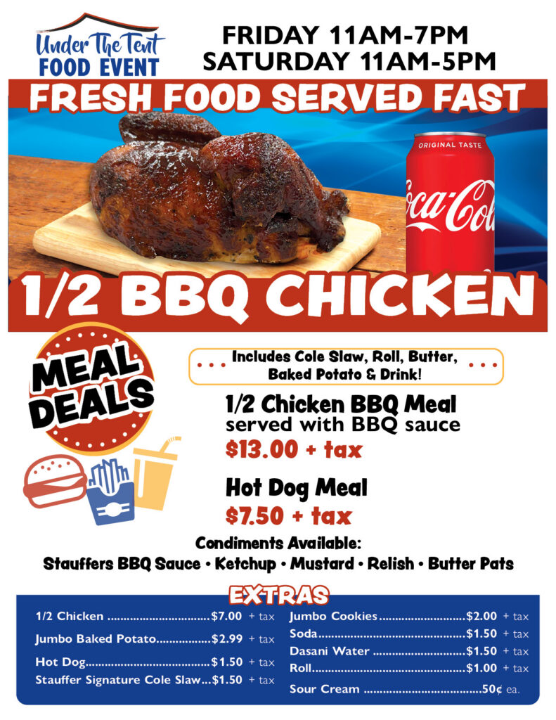 8.5x11 UTT Menus 2026 Chicken BBQ Meal July 4th 1