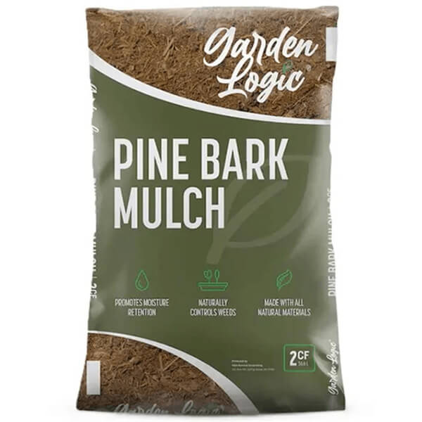 A bag of pine bark mulch