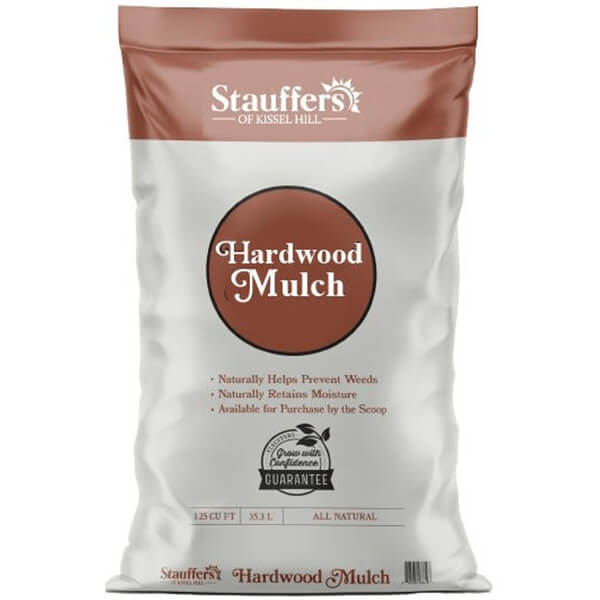 A bag of Stauffers hardwood mulch