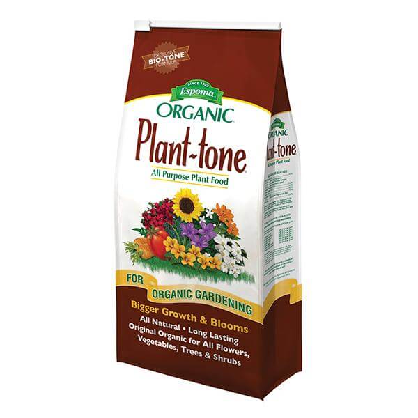 White and brown bag of Espoma plant tone fall planting fertilizer